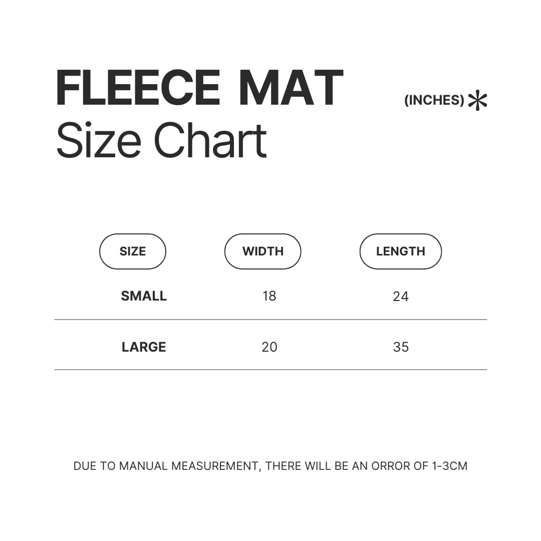 Fleece Mat Size Chart - Six Of Crows Store